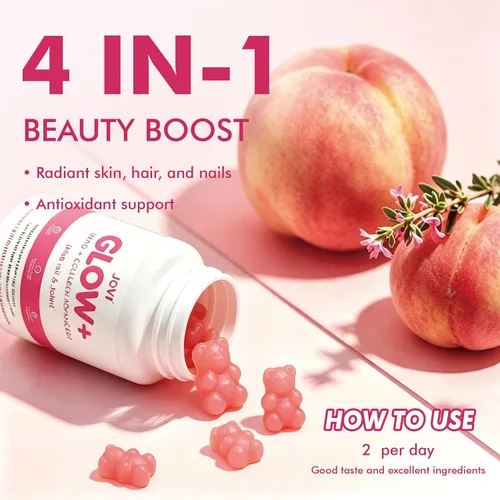 Miniatura 2 de Jovi Glow+ NAD+ - Gomitas avanzadas de colágeno hidrolizado, absorción avanzada, péptidos multitipo con resveratrol, ácido hialurónico, vitamina C