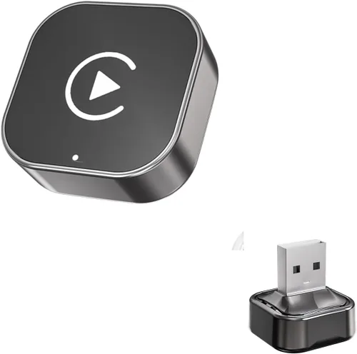 Adaptador CarPlay inalámbrico 2 en 1 para Apple iPhone y Android Auto – CarPlay con cable a dispositivo inalámbrico, en forma de T para auto USB