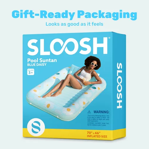Miniatura 9 de SLOOSH Inflatable Tanning Pool Lounger Float, 70" x 46" Pool Floats Adult with Pillow, 4 in 1 Suntan Tub Raft Floatie,Sunbathing Bed Lounge for
