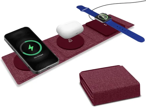 Miniatura 10 de ZTAR Cargador de viaje inalámbrico 3 en 1 para iPhone 16/15/14/13/12, Samsung Galaxy con capacidades inalámbricas, auriculares y Apple Watch