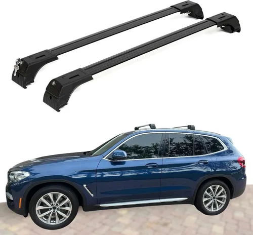 Miniatura 9 de ERKUL Barras transversales de techo para BMW X1 F48 2016-2022 Barras transversales de aluminio con cerradura antirrobo para el techo Compatible