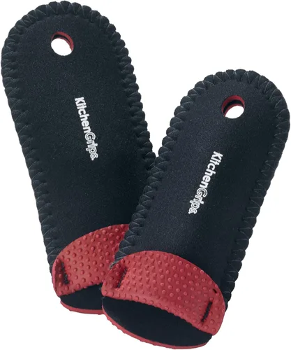 Miniatura 3 de Kitchen Grips Juego de 2 soportes de mango de sartén de lujo, negro/cereza