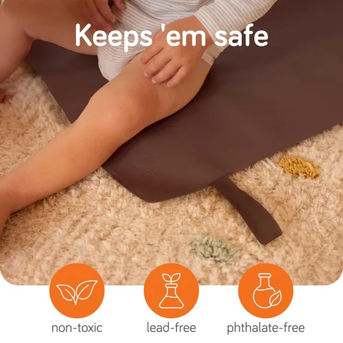 Miniatura 5 de Baby Uma Cambiador de bebé de cuero vegano - Cambiador impermeable y lavable, XL para bebés en crecimiento, no tóxico, sin plomo y sin ftalatos, se