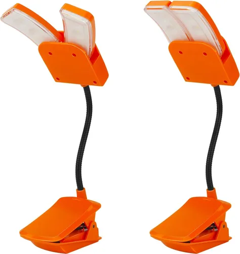Miniatura 9 de BIGMONAT Luz LED de lectura de libros, luz nocturna de libro ámbar recargable, cuello flexible portátil, USB, brillo ajustable, reduce la fatiga 1