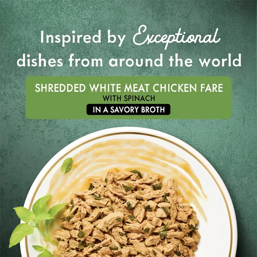 Miniatura 2 de Purina Fancy Feast Comida Húmeda para Gatos Medleys Pollo Desmenuzado de Carne Blanca Fare con Espinacas en Sabroso Caldo de Comida para Gatos