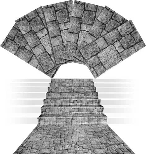 Miniatura 7 de Chuangdi Cortinas de pared de piedra de ladrillo, papel tapiz de ladrillo para puerta, mantel extraíble para Halloween, Mardi Gras, decoración