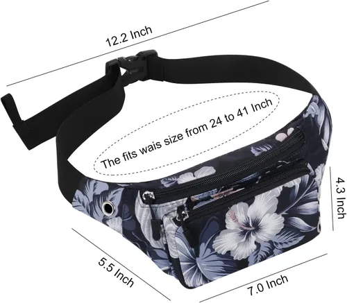 Miniatura 5 de Kamo Fanny Pack, Riñonera Mochila Impermeable Durable Poliéster Pequeño para el aire libre Ligero bolsa cruzada, bolso de día para Mujeres Hombres