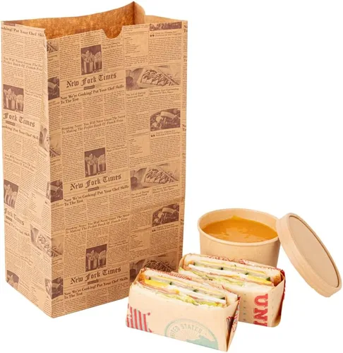 Miniatura 26 de Restaurantware Bag Tek - Bolsas de papel de 2 libras, 100 bolsas de almuerzo desechables, pequeñas para almuerzos, sándwiches y aperitivos, bolsas