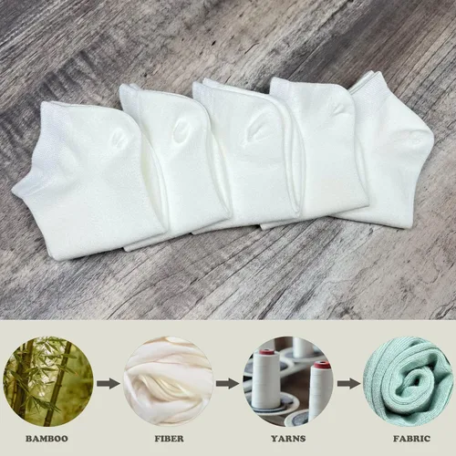 Miniatura 5 de SERISIMPLE Calcetines de bambú de viscosa para la escuela, calcetines de tobillo súper suaves para niños, puños elásticos, calcetines atléticos