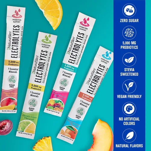 Miniatura 5 de NaturalSlim Mezcla de hidratación y bebida energética con prebióticos, apoyo para la salud intestinal, paquetes de electrolitos en polvo sin azúcar