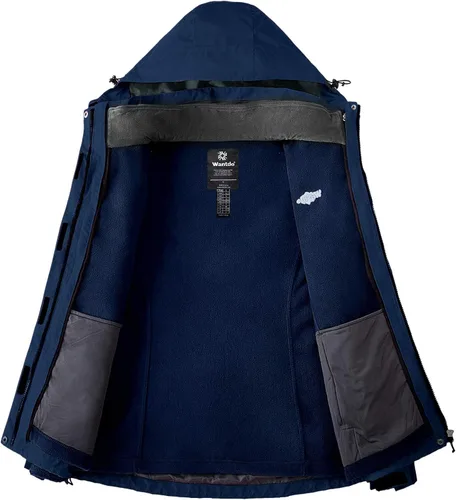Miniatura 3 de Wantdo Chaqueta de esquí 3 en 1 para mujer, impermeable, con aislamiento, forro polar