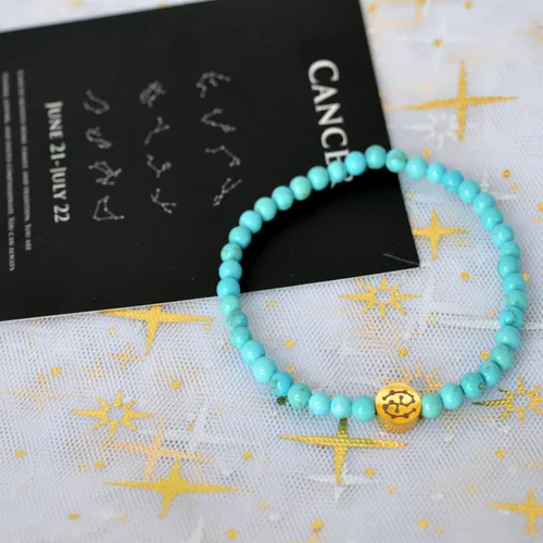 Miniatura 3 de Pulsera de constelación con signo de estrella de energía de 0.157 in con dije chapado en oro de 18 quilates para mujer