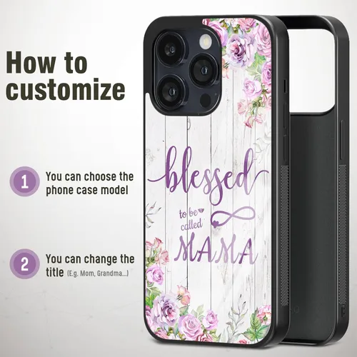 Miniatura 3 de Fundas para teléfono con nombre personalizable, bonita funda para madre abuela para iPhone 11, 12, 13, 14, 15, 16, 17 Pro Max Plus Mini Xr Xs