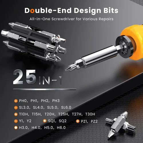 Miniatura 2 de JOREST Juego de destornilladores multibit 25 en 1, herramienta magnética multiherramienta todo en uno, destornillador con Torx, cabeza plana