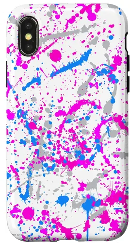 Miniatura 5 de iPhone 16 Rosa + Azul + Gris Blanco Patrón de salpicaduras de pintura