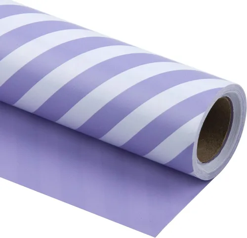 Miniatura 11 de WRAPAHOLIC Papel de regalo reversible azul bebé de 30 pulgadas, papel de regalo azul bebé y rayas para cumpleaños, vacaciones, bodas, baby shower