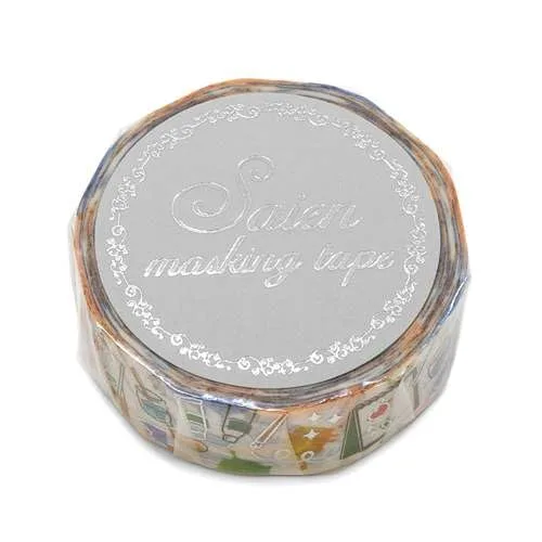 Miniatura 2 de Kamiiso SAIEN UR-3071 Masking Tape, Drawing Tool, 0.6 inches (15 mm) x 2.6 ft (7 m)