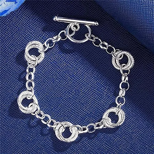 Miniatura 3 de Audofihy Pulseras con dijes para mujer, pulseras de plata de ley para mujer