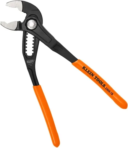 Klein Tools D5057B Alicates ajustables de 7 pulgadas, alicates de bomba Klaw de ajuste rápido, diseño compacto con mordaza en V y dientes