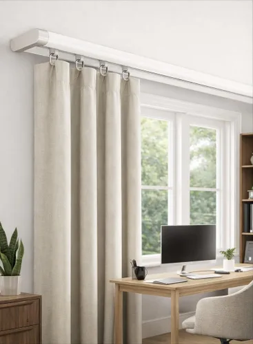 Miniatura 9 de Riel Silencioso para Cortinas Montaje en Techo 6'/8'/10'/12'/15', Ancho 1.7" Riel de Aluminio Blanco para Cortinas, Juego de Rieles para Cortinas