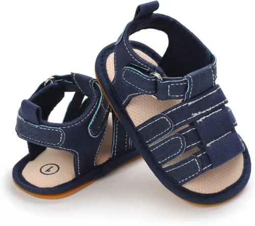 Miniatura 6 de myppgg Sandalias de verano antideslizantes de suela suave para bebés y niños y niñas, zapatos de cuna de algodón para niños pequeños primeros