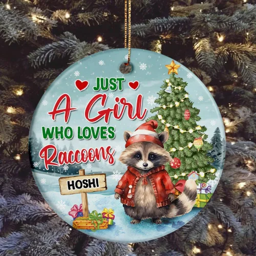 Miniatura 4 de Regalos para amantes de las mascotas, adorno de Navidad personalizado, árbol de Navidad de mapache, regalos para niñas y niños, adorno de mapache