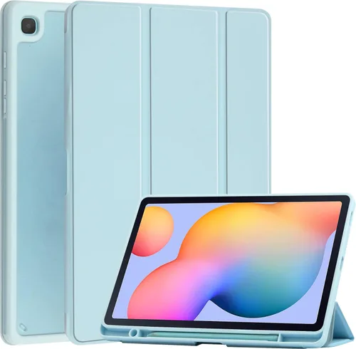 Miniatura 8 de Funda para Galaxy Tab S6 lite 10.4 2022/2020/2024 con soporte para bolígrafo, ultra delgada, ligera, a prueba de golpes, con carcasa trasera Negro