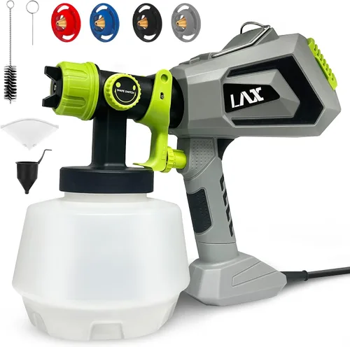 Pulverizador de pintura de 700 W, pistola de pintura eléctrica con contenedor de capacidad de 40.6 fl oz, 4 tamaños de boquilla, fácil de limpiar,