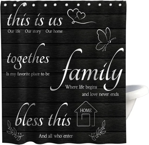 Miniatura 9 de Cortinas de ducha para niños, con texto en inglés «Believe Quotes Be Fearless Dream Big Be Yourself», tela inspiradora, juego de decoración de baño