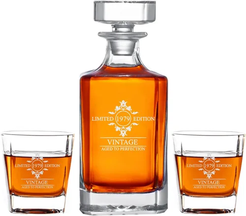 Miniatura 2 de Personalized Whiskey Decanter Set with Glasses - 7 Design Options - Custom Engraved Liquor 27 oz, Bourbon Decanter for Men Dad Birthday Graduation