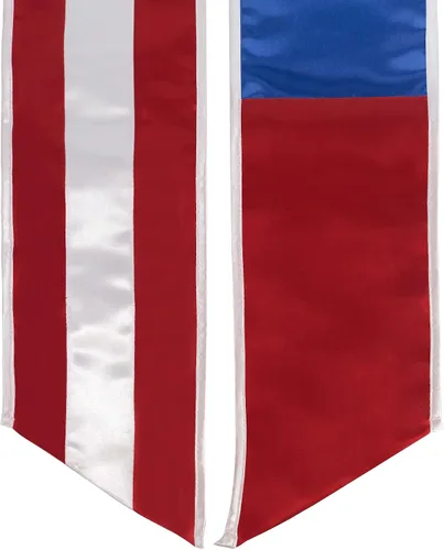 Miniatura 5 de GraduationMall Bandera de país Estola de graduación Bordado Faja para estudio a bordo de estudiantes internacionales
