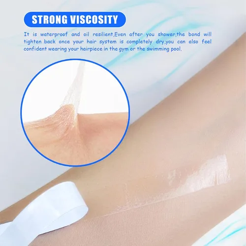 Miniatura 4 de 5/16"(0.8cm)*12 yardas Cinta para extensiones de cabello con cinta adhesiva de doble cara para extensiones de cabello (blanco)