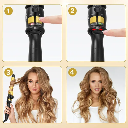 Miniatura 5 de DAN Technology Varita rizadora de 1 pulgada para ondas naturales suaves, rizador de pelo de cerámica turmalina con temperatura ajustable de 180 °F a