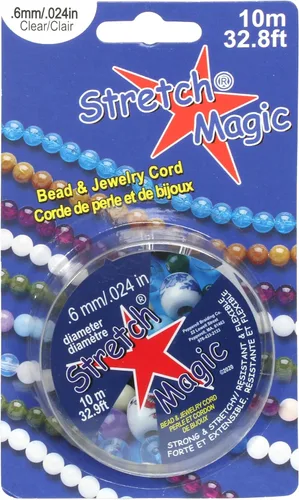 Miniatura 8 de Stretch Magic Hilo elástico para cuentas – Color transparente, 0.6 mm de diámetro, 10 metros (32 pies) - Fácil de anudar, hilo fuerte y elástico