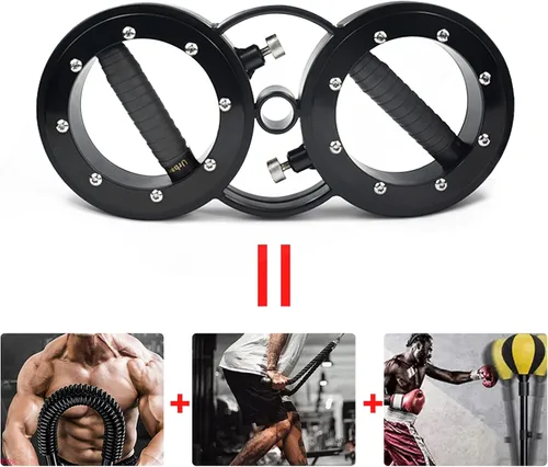 Miniatura 5 de FIITY Máquina Rotadora Ajustable de Resistencia de 18 Libras para Entrenamiento de Fuerza del Cuerpo Superior, Agarres Giratorios de 360 Grados