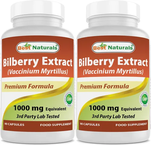 Miniatura 9 de Best Naturals Extracto de arándano cápsula de 1000 mg (sin OGM) apoya una visión saludable, 90