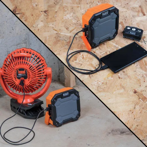 Miniatura 5 de KLEIN TOOLS AEPJS3 - Altavoz Bluetooth para el lugar de trabajo con imán y gancho, 20 horas de tiempo de funcionamiento, carga a través de USB A