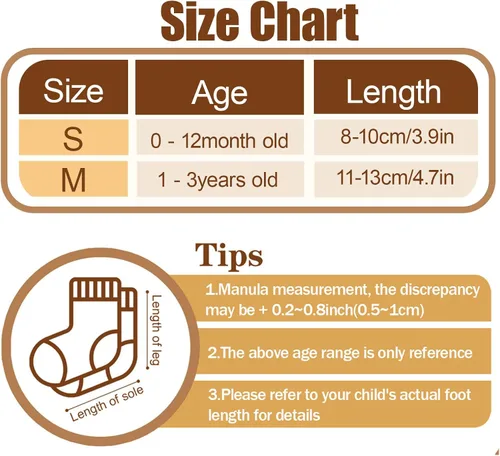 Miniatura 4 de 8 Pairs Baby Toddler Socks Non-Slip Grip Socks for Boys Girls Newborn Infant Baby Cotton Crew Sock with Grips 0-5T