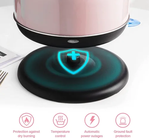 Miniatura 5 de Caldera de temperatura eléctrica, de acero inoxidable de 2 litros, con termómetro para té y café, 1200 W, apagado automático, protección contra