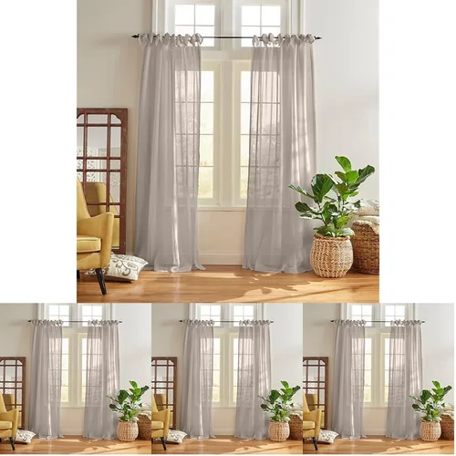 Miniatura 11 de Elrene Home Fashions - Panel de cortina de ventana con nudo superior transparente de Viena, 52 x 84 pulgadas (1 panel), azul grisáceo
