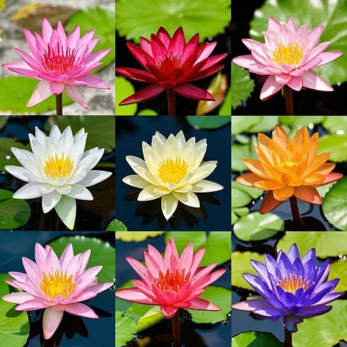 35 semillas de loto para plantar, semillas de flor de loto bonsái de colores mixtos, plantas acuáticas ornamentales para cuencos de agua de