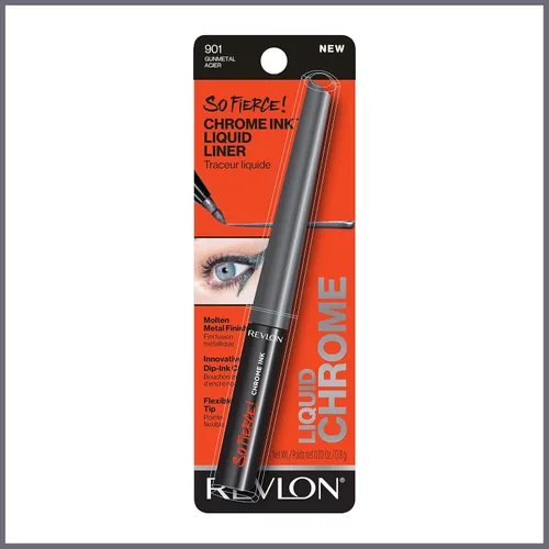 Miniatura 11 de Revlon So Fierce! Delineador de ojos líquido de tinta cromada, delineador metálico duradero con tapa de tinta de inmersión para Pearl, Shimmer 901