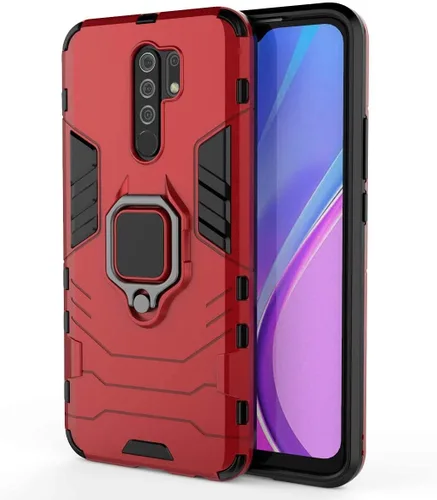 Miniatura 5 de LuluMain Compatible con funda Xiaomi Mi Redmi 9, soporte de anillo de metal, a prueba de golpes, parachoques duro