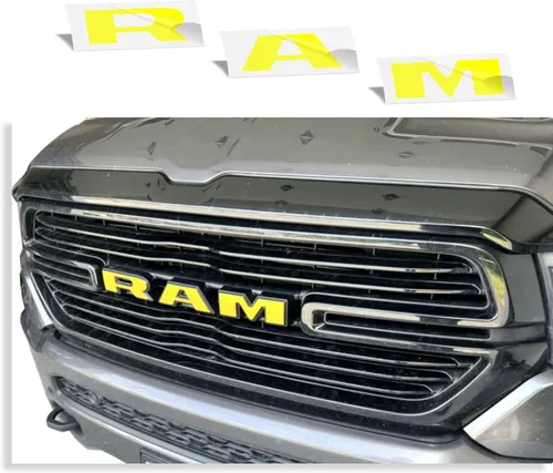 Miniatura 2 de Reflective Concepts -Calcomanía superpuesta de emblema de rejilla RAM, color amarillo brillante