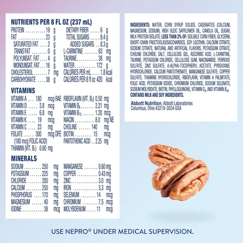 Miniatura 7 de Nepro Batido nutricional para personas en diálisis, 0.67 oz de proteína, 420 calorías, mantequilla y nueces, 8 onzas líquidas, paquete de 24