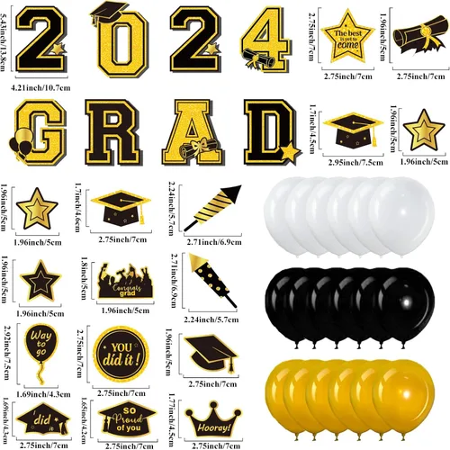 Miniatura 2 de OBUSATT Juego de 25 imanes de graduación 2025 para automóvil, decoraciones de coche de felicitaciones, desfile de graduación, decoración de fiesta