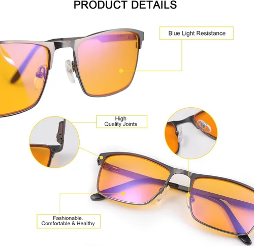 Miniatura 3 de Lentes de bloqueo de luz azul UV400 antifatiga ocular para computadora para juegos de computadora, bloqueador de pantalla de luz azul, gafas