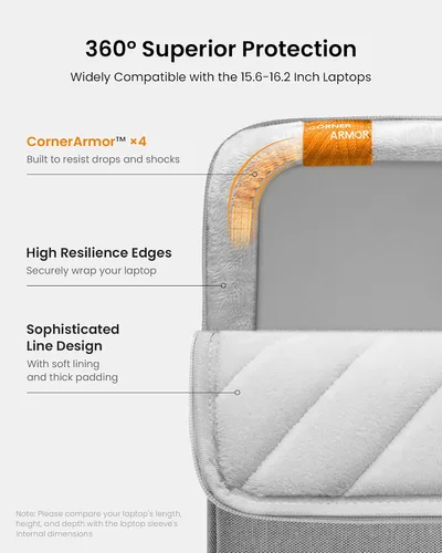 Miniatura 4 de tomtoc Funda protectora 360° para laptop de 15.6 pulgadas para Acer Aspire 1/3/5/7, Chromebook, Lenovo IdeaPad L3, HP Pavilion/Envy, ASUS