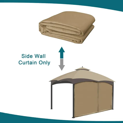 Miniatura 6 de Cortina Universal de Repuesto para Privacidad de Gazebo - Wonwon Panel de Privacidad con Toldo y Cierre para Gazebo al Aire Libre de 10 x 10 Pies