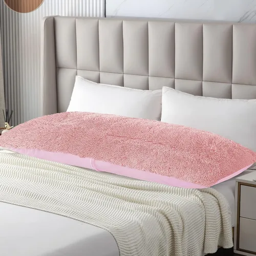 Miniatura 3 de Funda de almohada de cuerpo lanudo y esponjosa con cremallera, funda de almohada de felpa de piel sintética de 21 x 54 pulgadas, funda de almohada